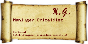 Maninger Grizeldisz névjegykártya